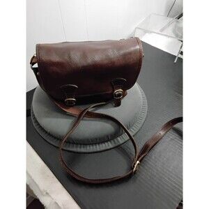 VINTAGE BORSE IN PELLE LEATHER BUCKLE CROSSBODY MESSENGER BAG MADE IN  ITALY